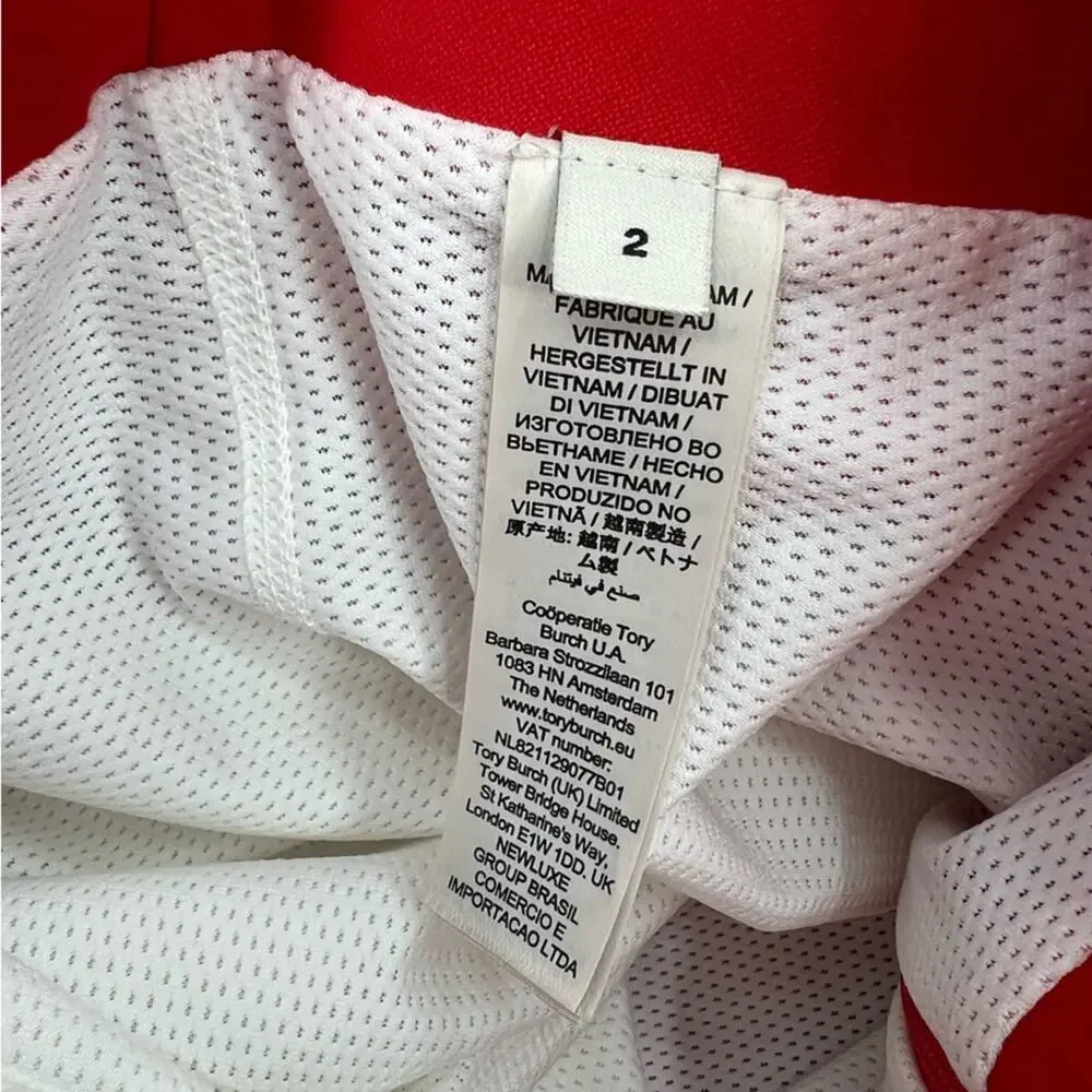 Tory Burch Sport Tech twill ruffled golf‎ skort red ruffle snap sz 2
